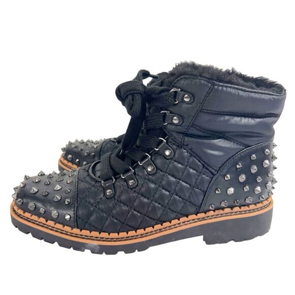 Sam Edelman Bren Leather Studded Combat Boots - Picture 2 of 10